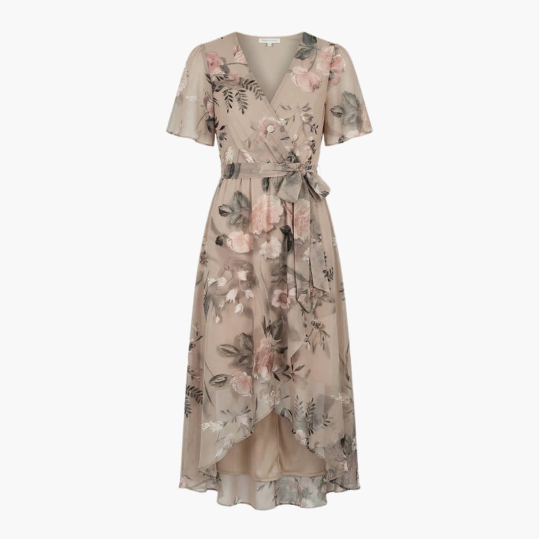 Fiona Women's Midi Dress | Floral Woven Fabric, Elegant Design 2