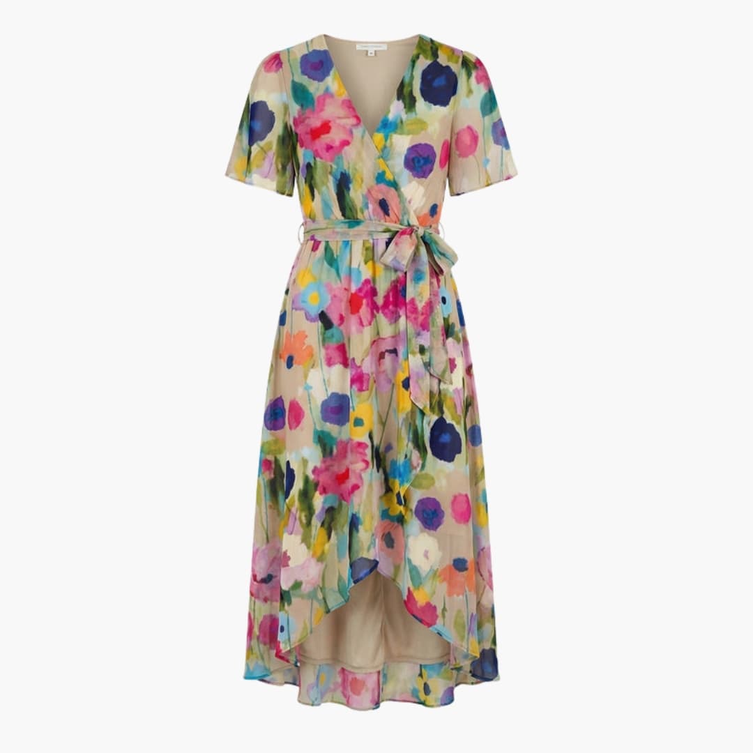 Fiona Women's Midi Dress | Floral Woven Fabric, Elegant Design 3