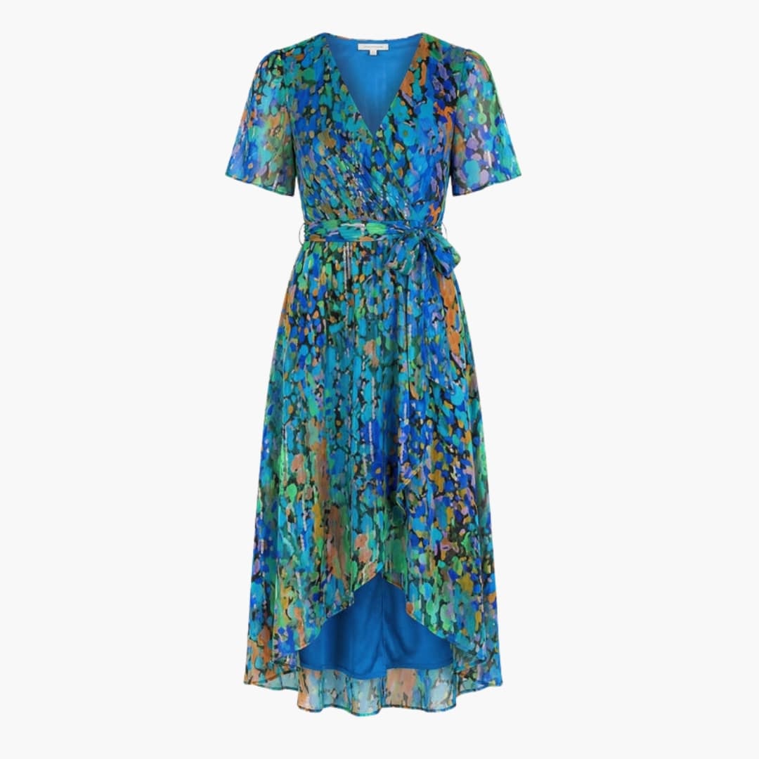 Fiona Women's Midi Dress | Floral Woven Fabric, Elegant Design 5