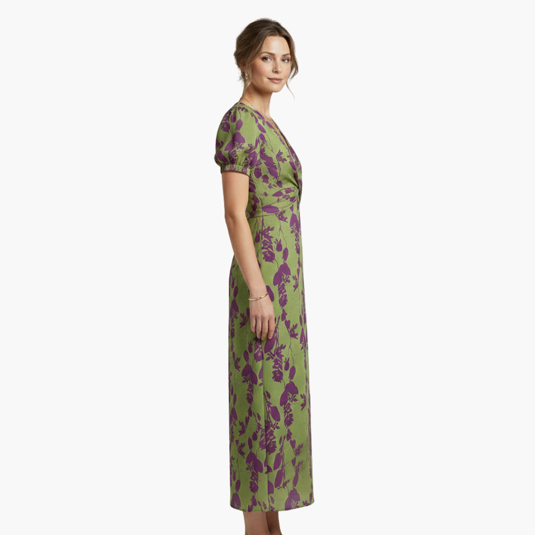 Flora Women's Dress | Floral Maxi Wrap Design, Summer Style 4