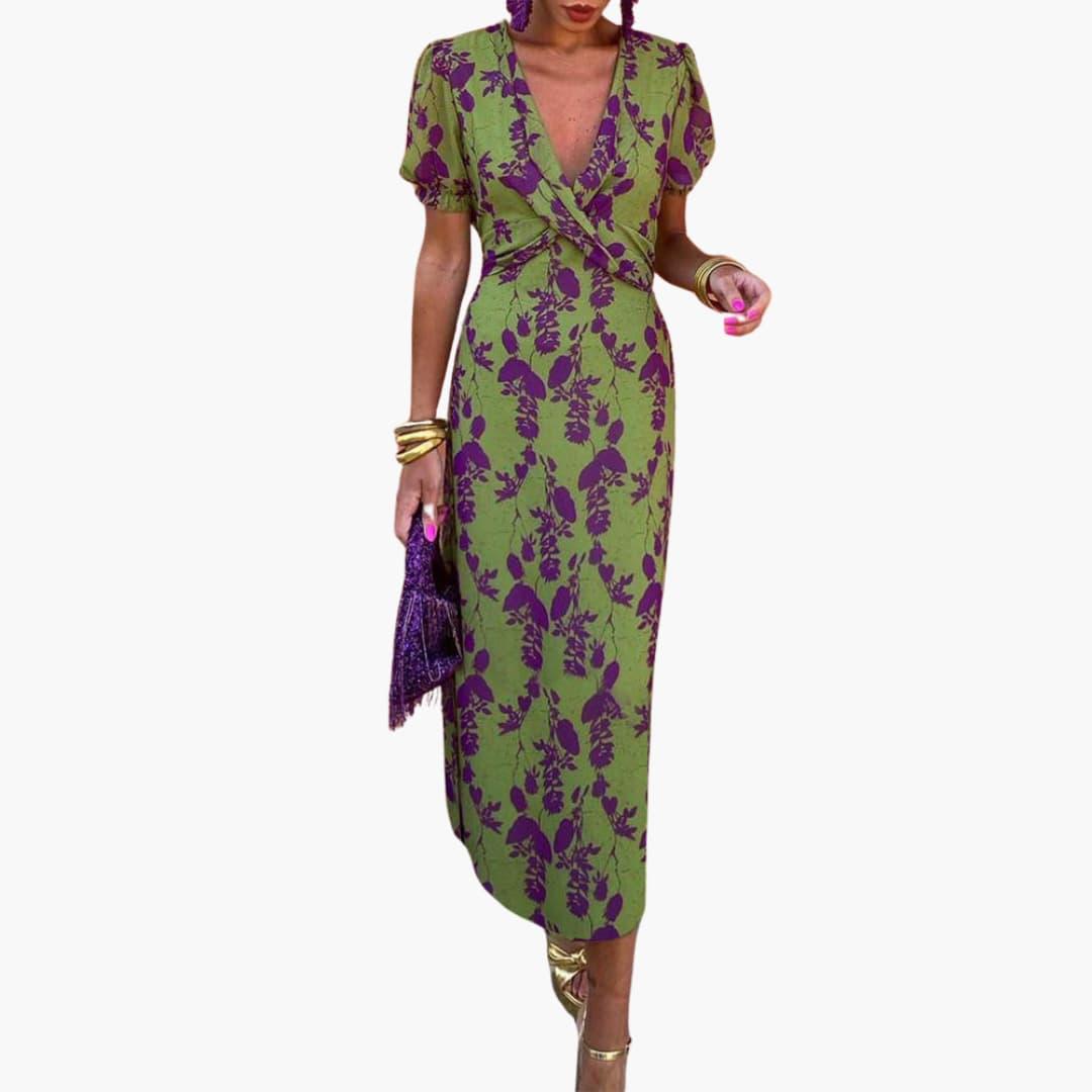 Flora Women's Dress | Floral Maxi Wrap Design, Summer Style 5
