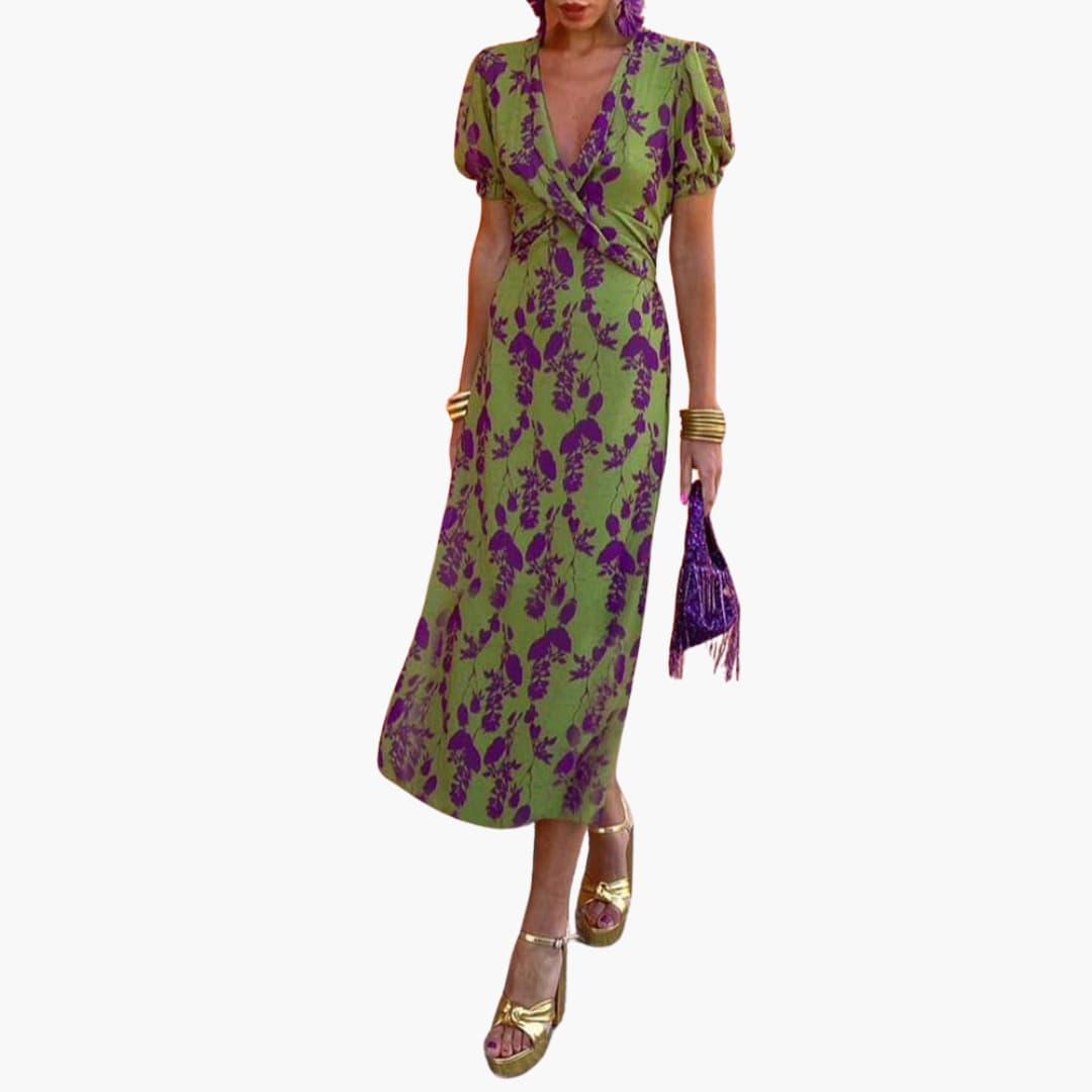 Flora Women's Dress | Floral Maxi Wrap Design, Summer Style 6