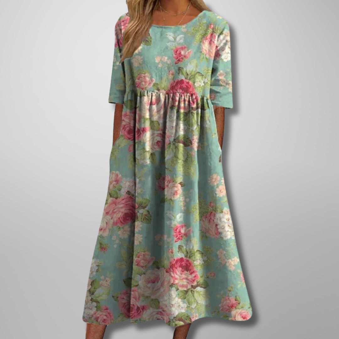 Gorgeous Women's Midi Dress | Floral Design, Relaxed Fit 1