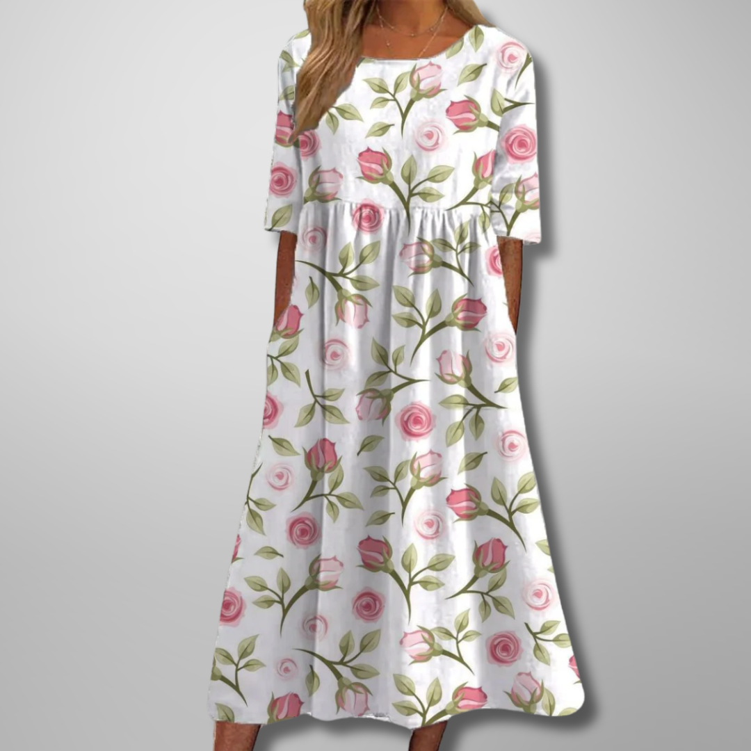 Gorgeous Women's Midi Dress | Floral Design, Relaxed Fit 7