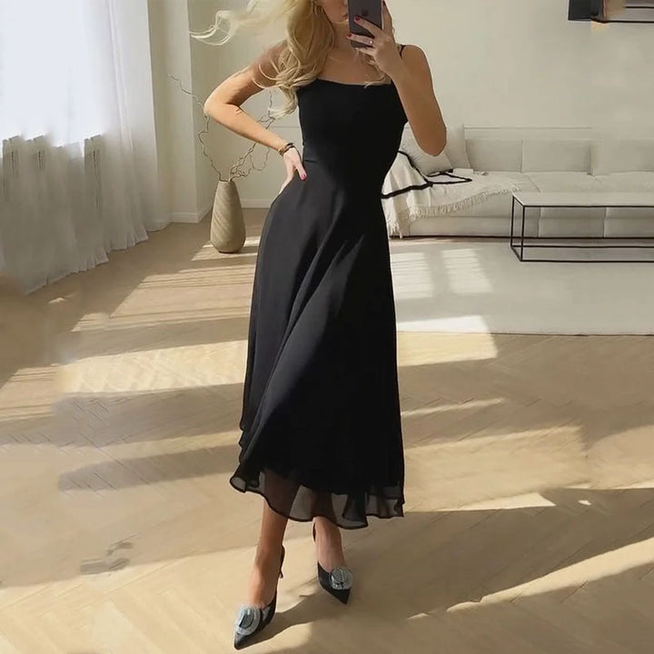 Hannah Women's Midi Dress | Elegant Square Neckline 1