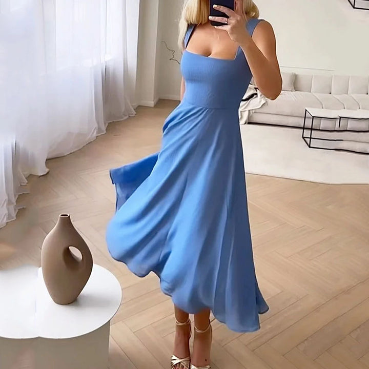 Hannah Women's Midi Dress | Elegant Square Neckline 2