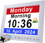 Horloge Numérique Murale | Écran LED 11,5 Pouces, 19 Rappels Programmables 6