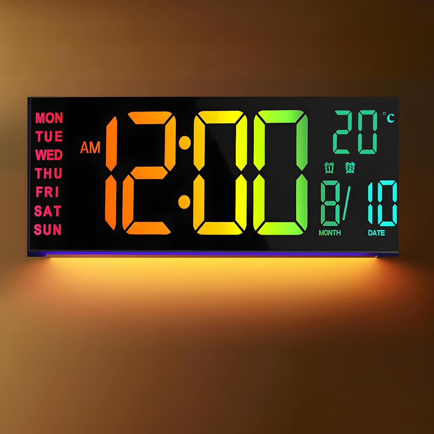 Hugo Horloge Murale et de Bureau | Écran LED 41 cm RGB avec Télécommande 0
