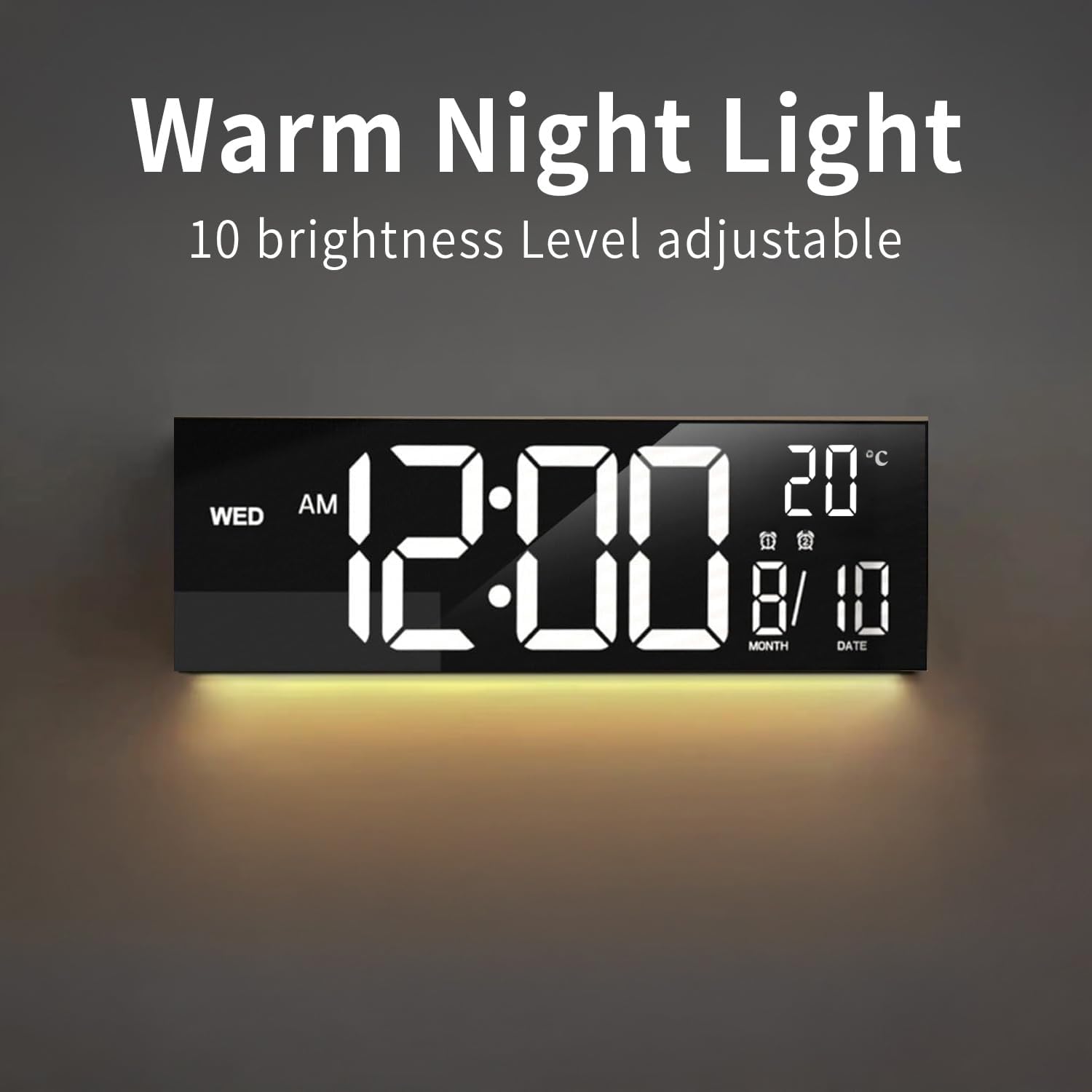 Hugo Horloge Murale et de Bureau | Écran LED 41 cm RGB avec Télécommande 1