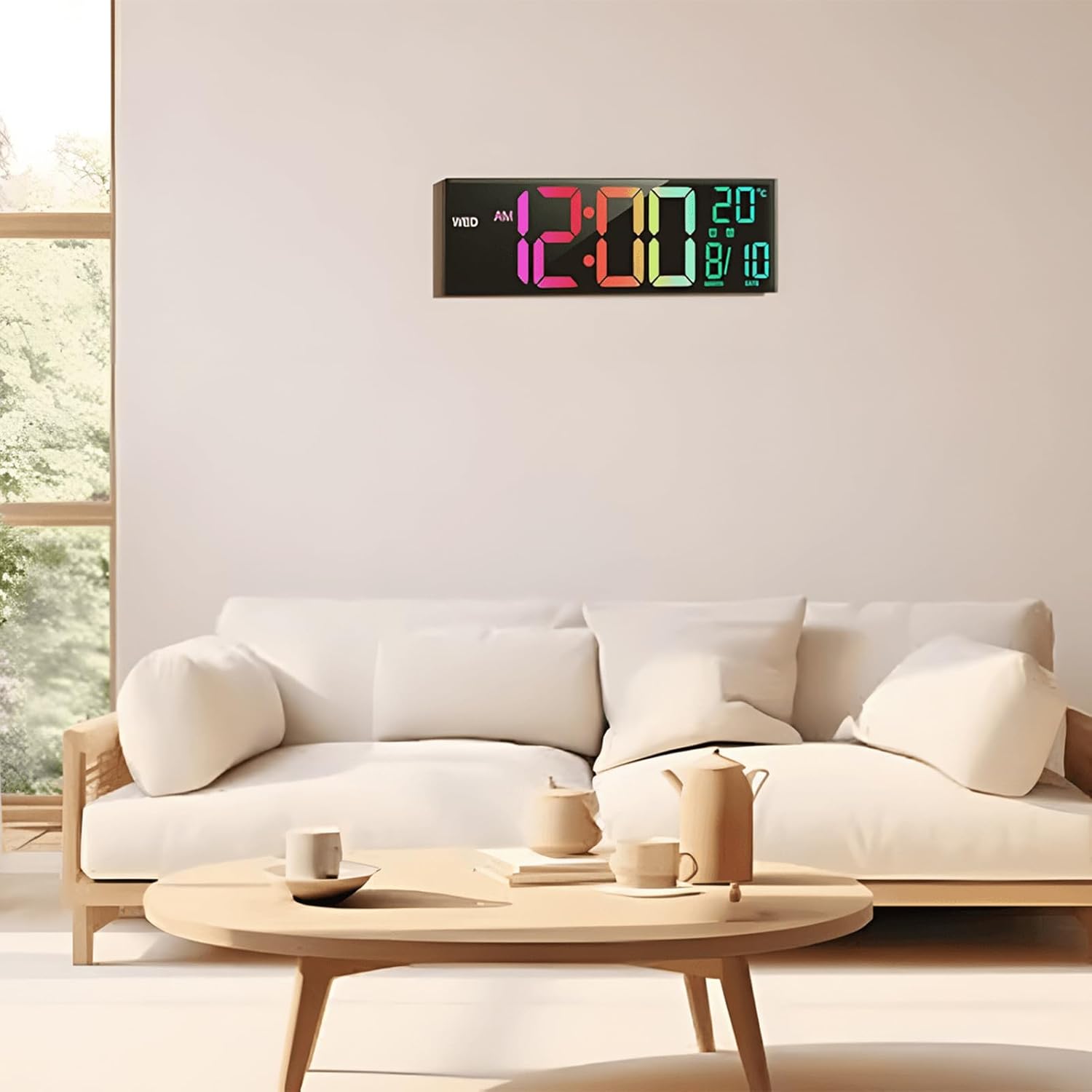 Hugo Horloge Murale et de Bureau | Écran LED 41 cm RGB avec Télécommande 6