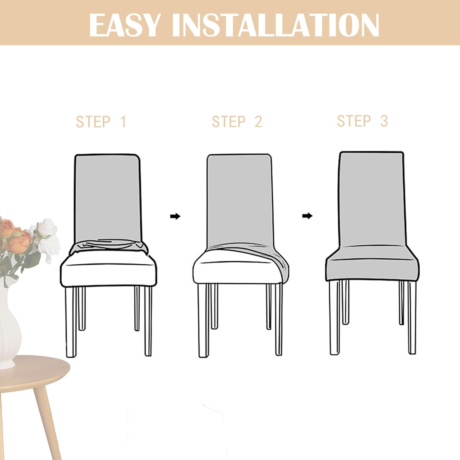 Hugo Housse de Chaise Extensible | Tissu Polyester Élastique, Protection et Style 7