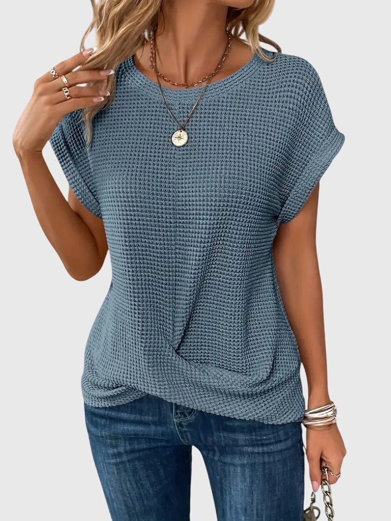 Isa Women's Blouse | Elegant Crew Neck, Lightweight Fabric 3