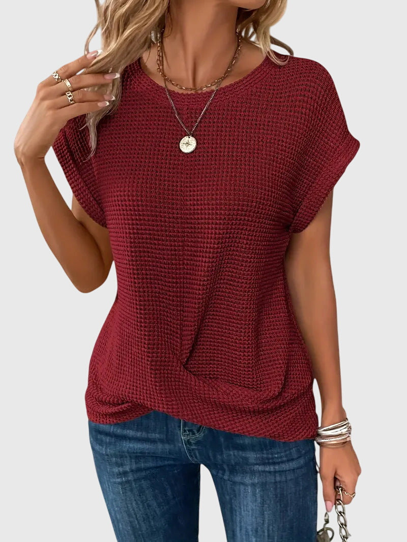Isa Women's Blouse | Elegant Crew Neck, Lightweight Fabric 4