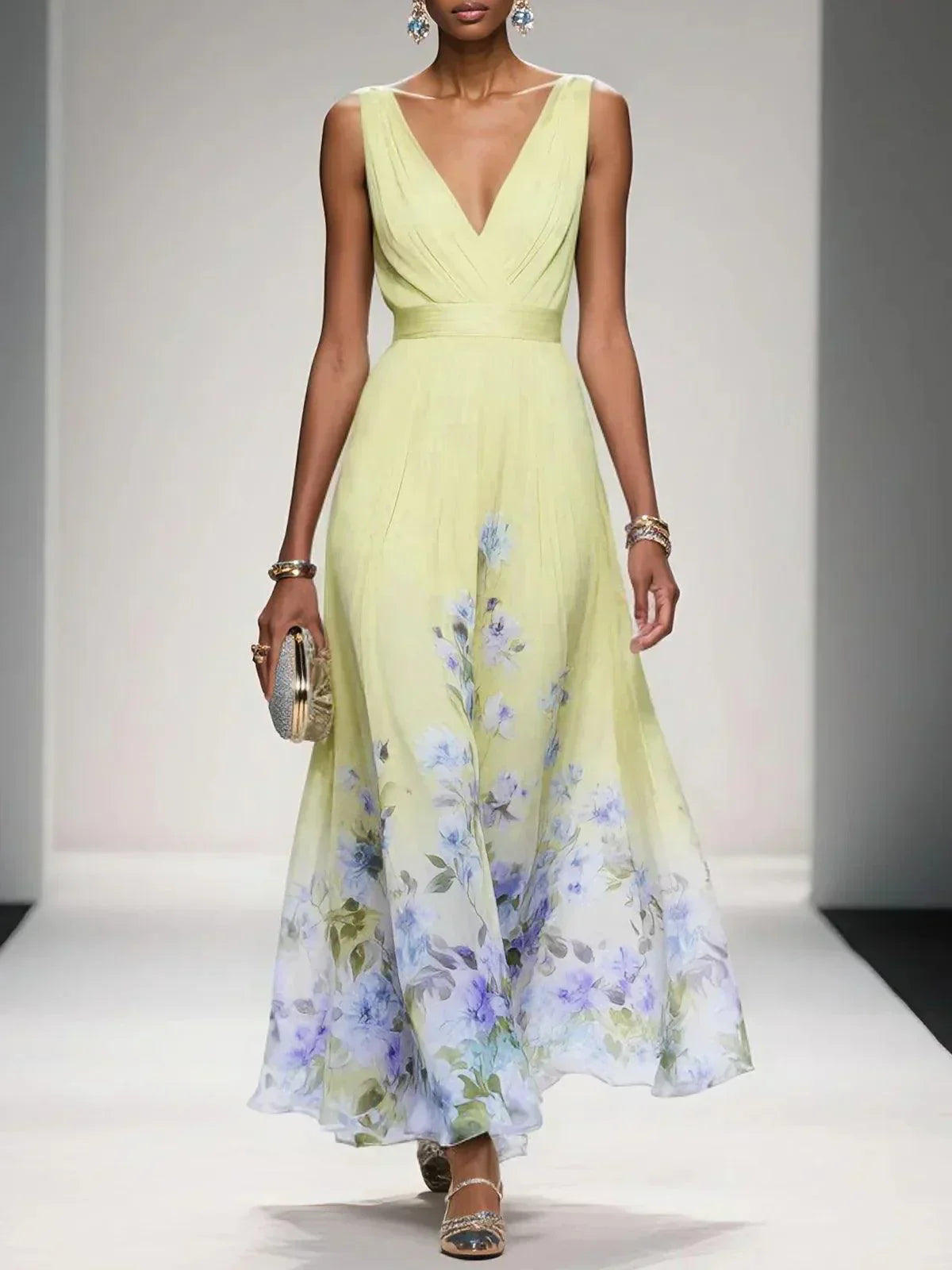Isabella Women's Dress | Floral Print A-Line, Elegant Summer Dress 2