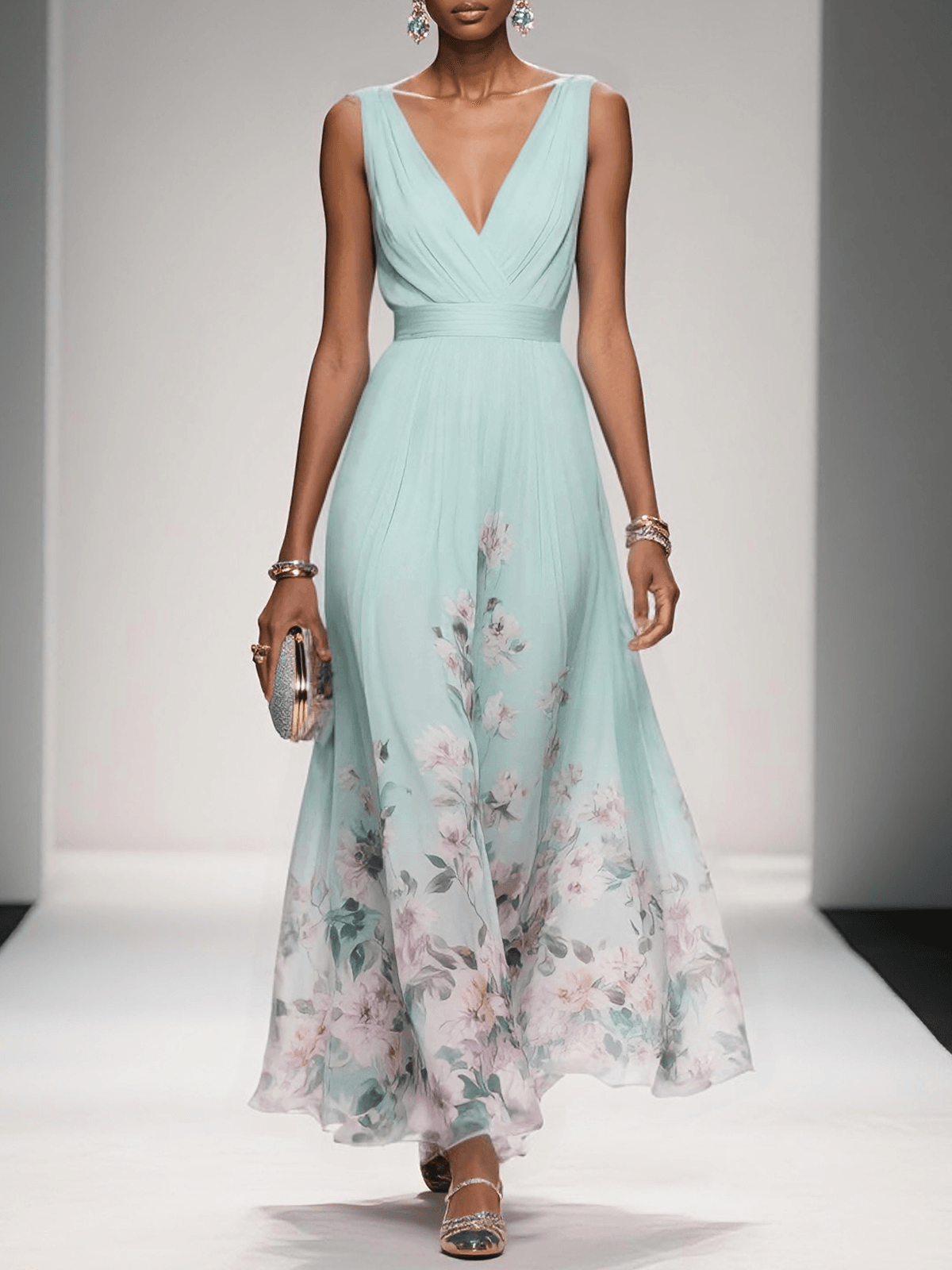 Isabella Women's Dress | Floral Print A-Line, Elegant Summer Dress 3