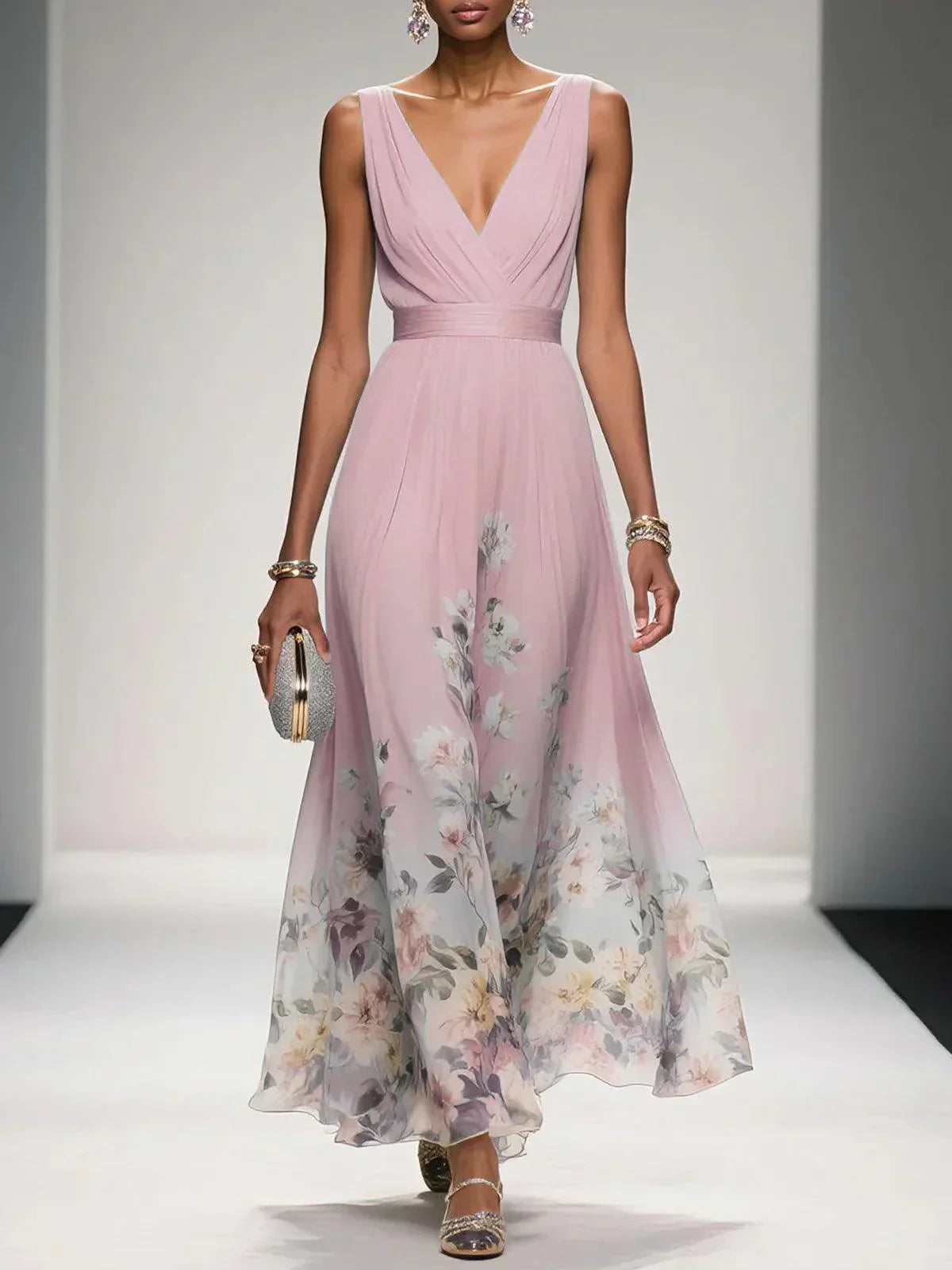 Isabella Women's Dress | Floral Print A-Line, Elegant Summer Dress 4