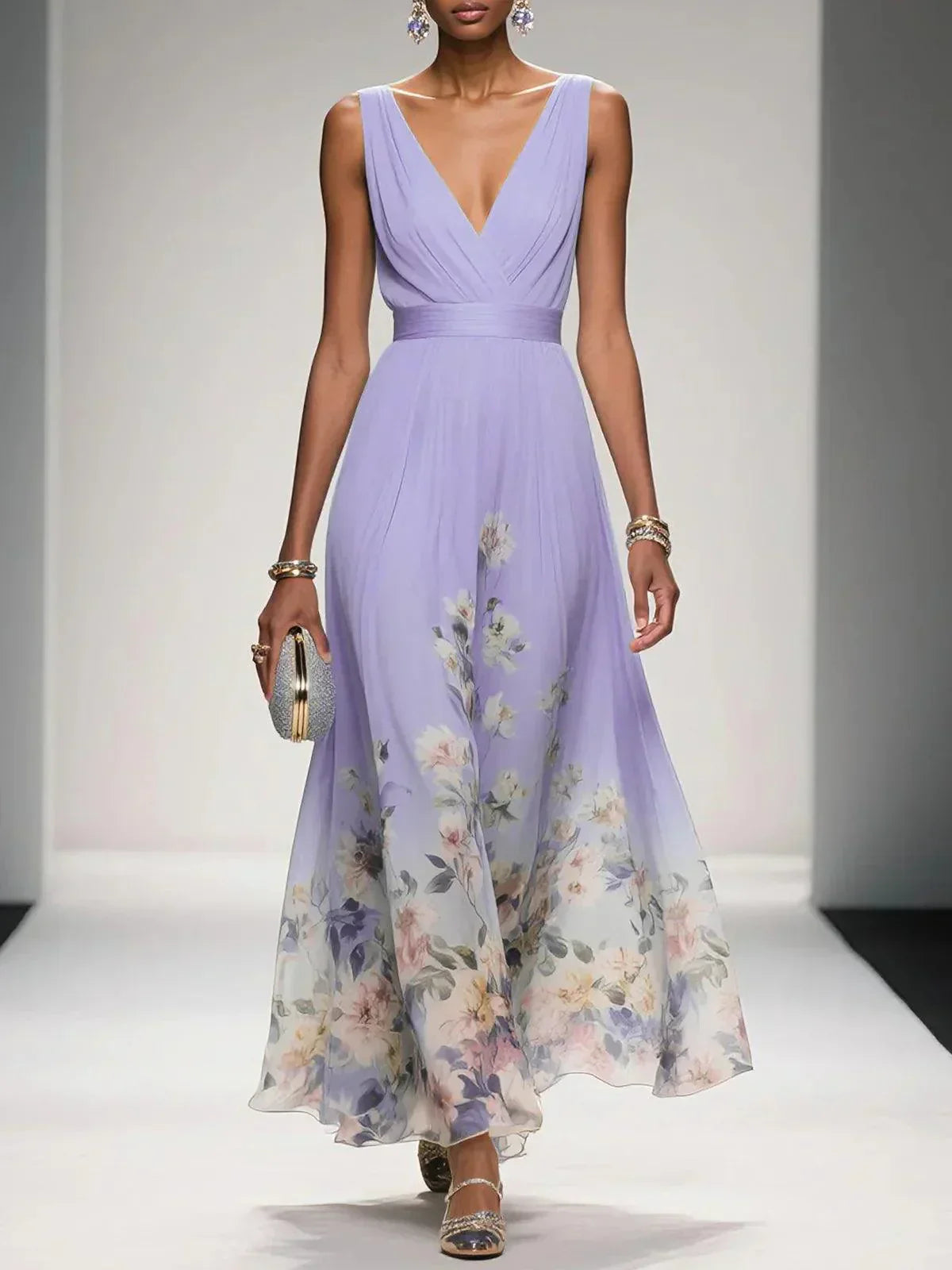 Isabella Women's Dress | Floral Print A-Line, Elegant Summer Dress 5