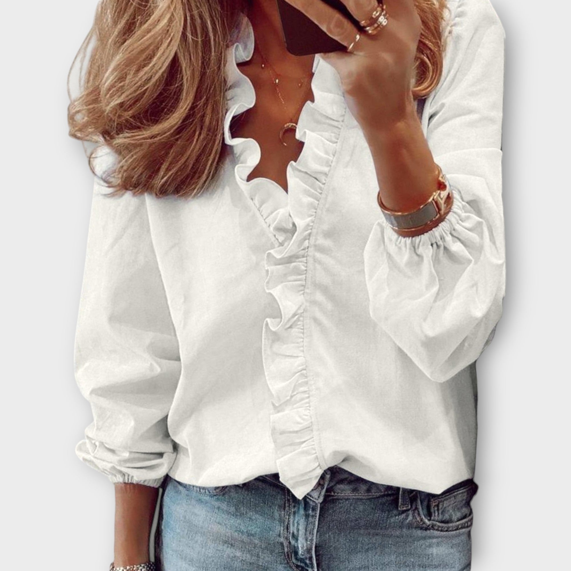 Isadora Women's Blouse | Ruffled Design, Elegant Summer Top 0