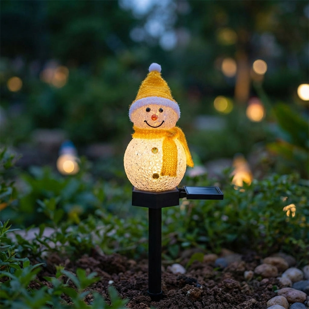 Jardin Décoratif Lumineux | Poupée Bonhomme de Neige Solaire 1