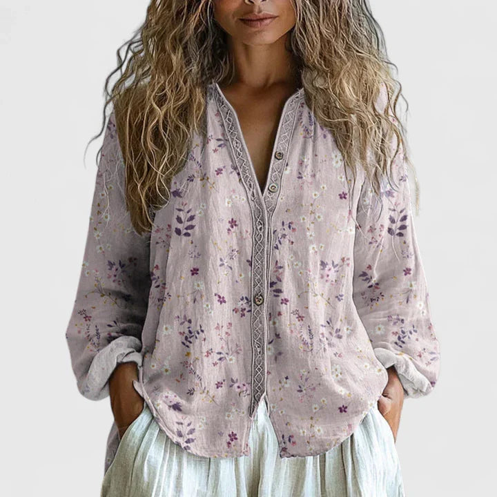 Jayzlynae Women's Blouse | Retro Leaf Print, Chic Comfort 2