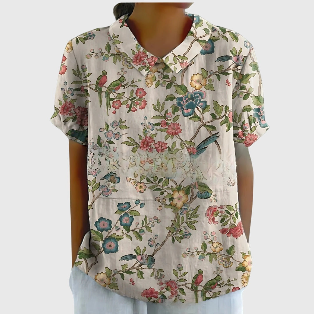 Jenna Women's Floral Blouse | Lightweight and Relaxed Fit 6