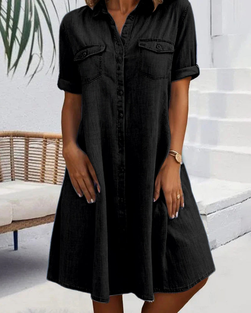 Jennifer Women's Denim-look Dress | Lightweight and Versatile 1