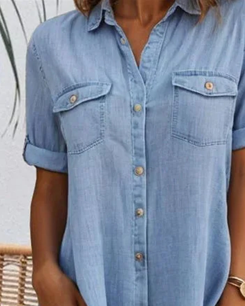 Jennifer Women's Denim-look Dress | Lightweight and Versatile 3