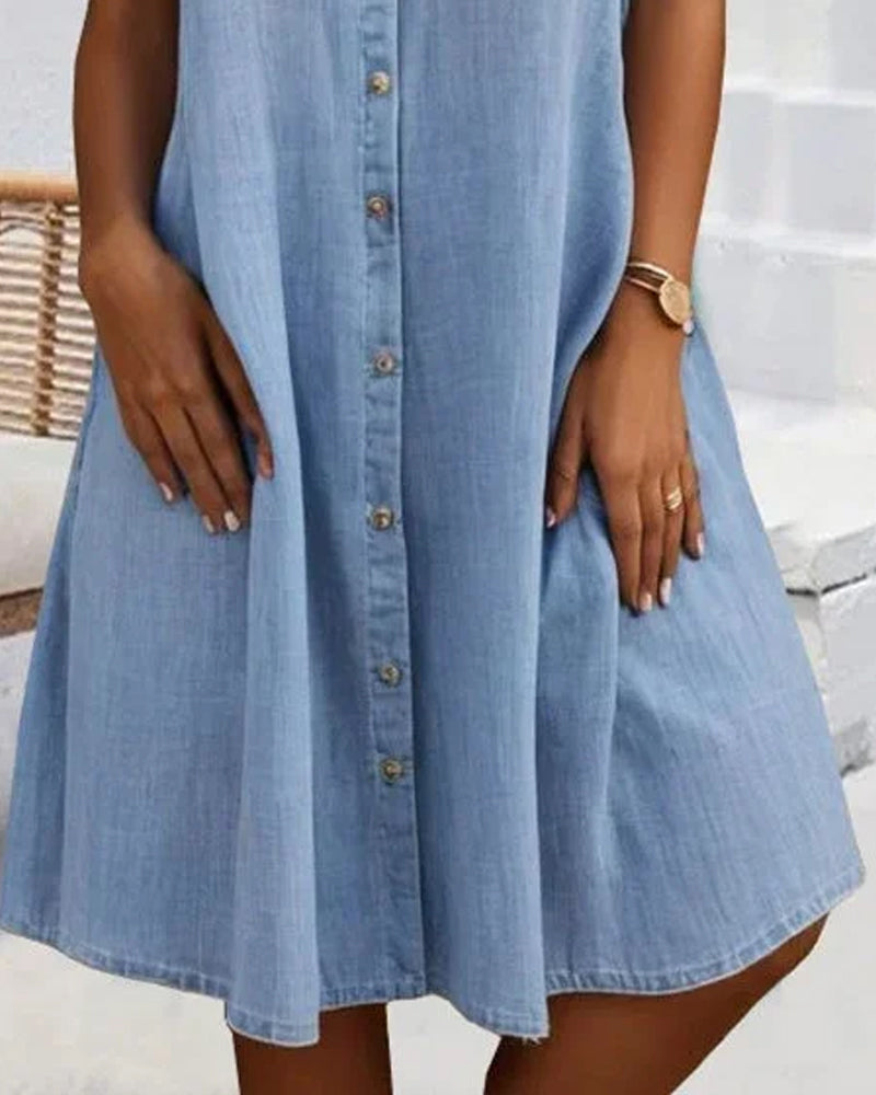 Jennifer Women's Denim-look Dress | Lightweight and Versatile 4
