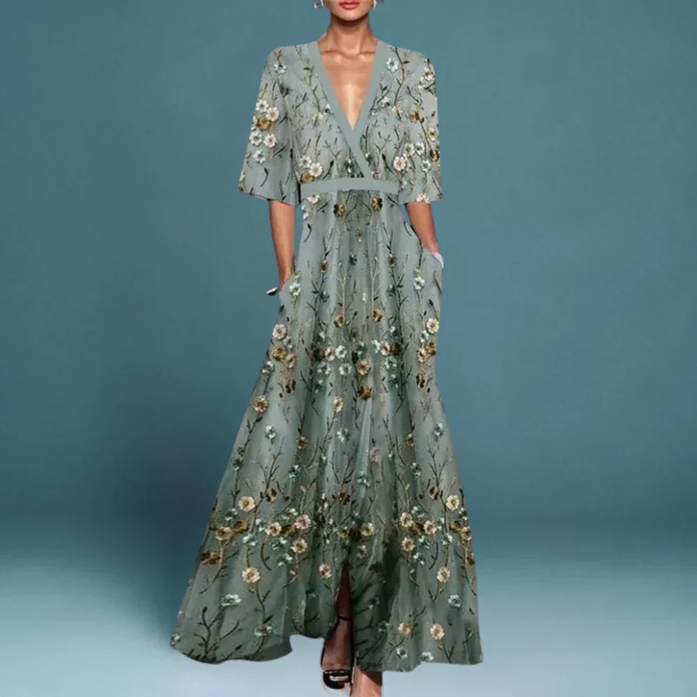 Jill Women's Maxi Dress | Floral Pattern, Lightweight Summer Elegance 0