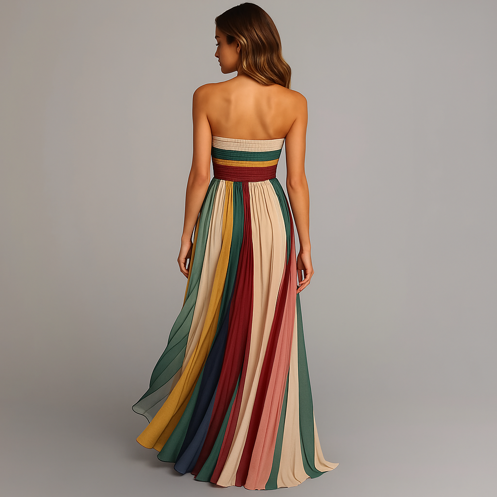 Joyful Women's Maxi Dress | Colorful Pleated Summer Style 3