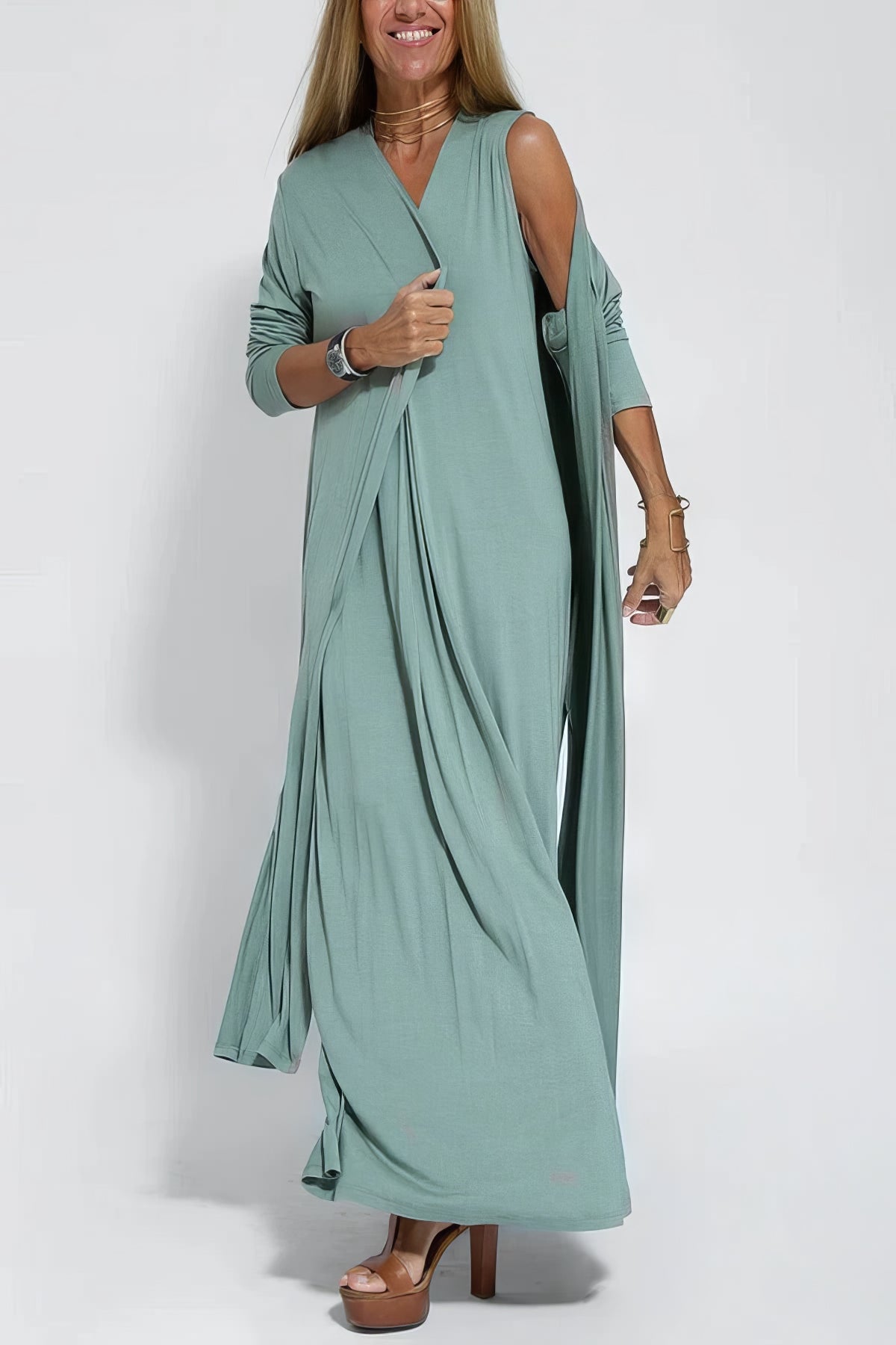 Juno Women's Dress | Elegant Long Maxi Dress in Lightweight Fabric 4