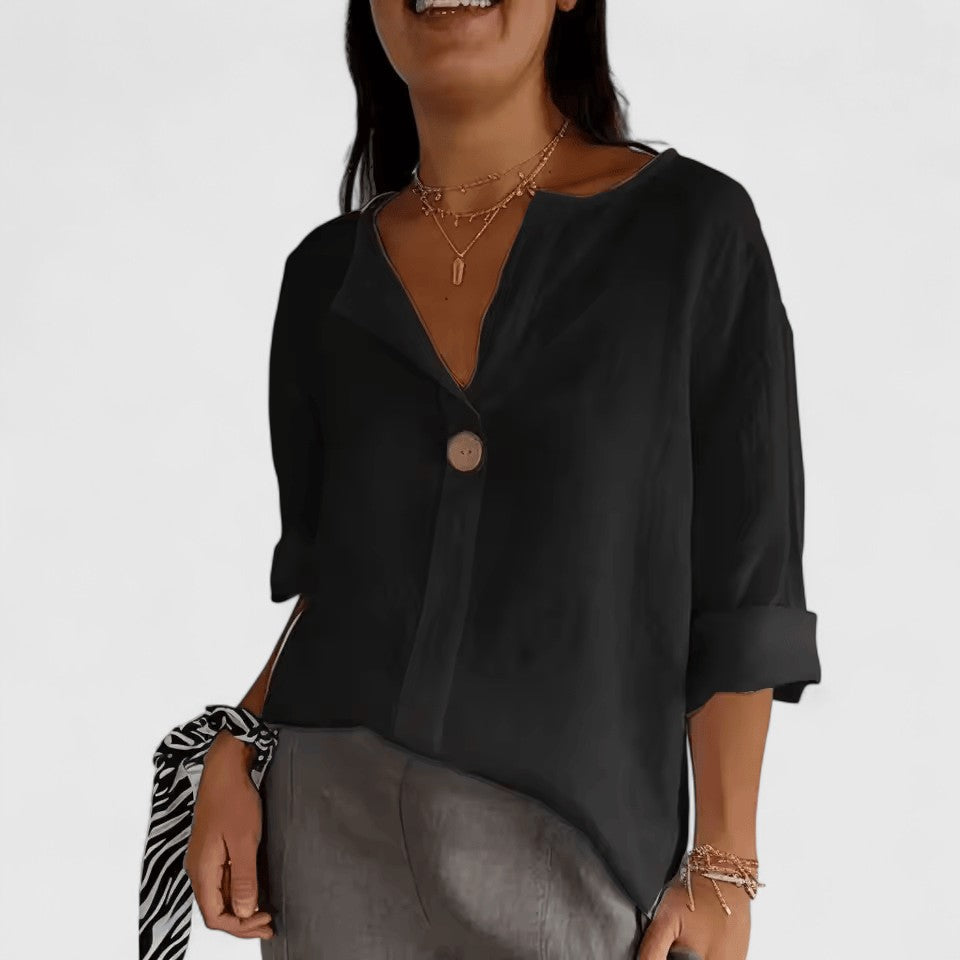 Klassy Women's Blouse | Cotton-Linen Blend, Summer Top 1