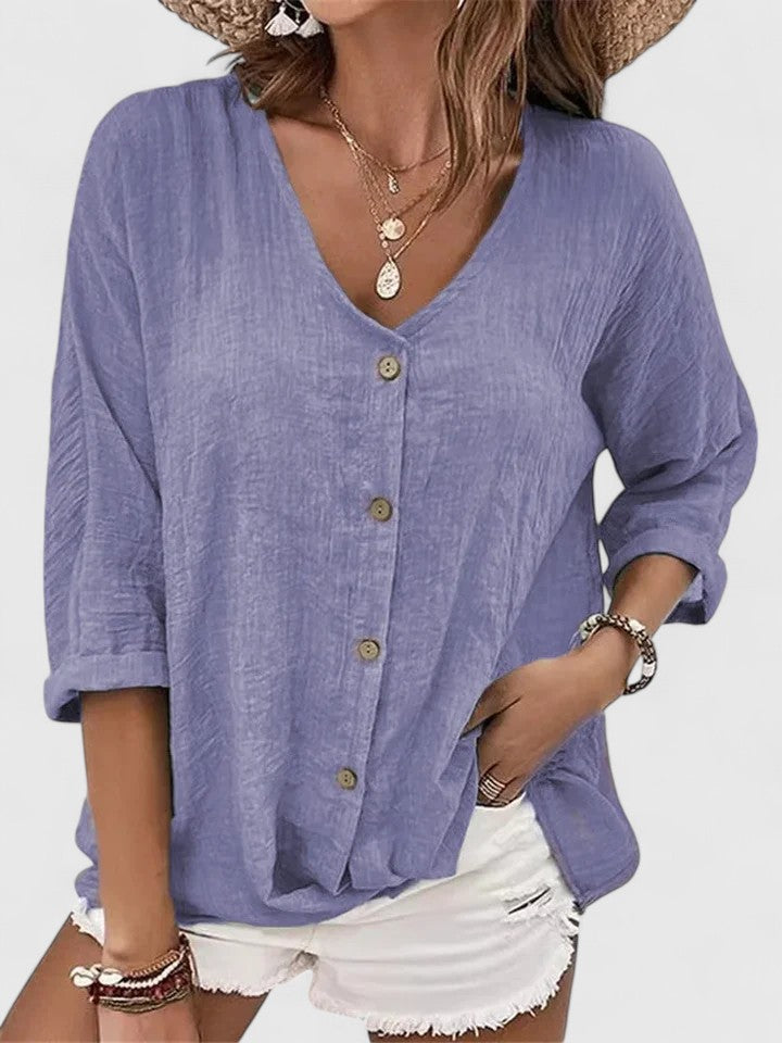 Kylie Women's Blouse | Lightweight V-Neck Summer Top 2