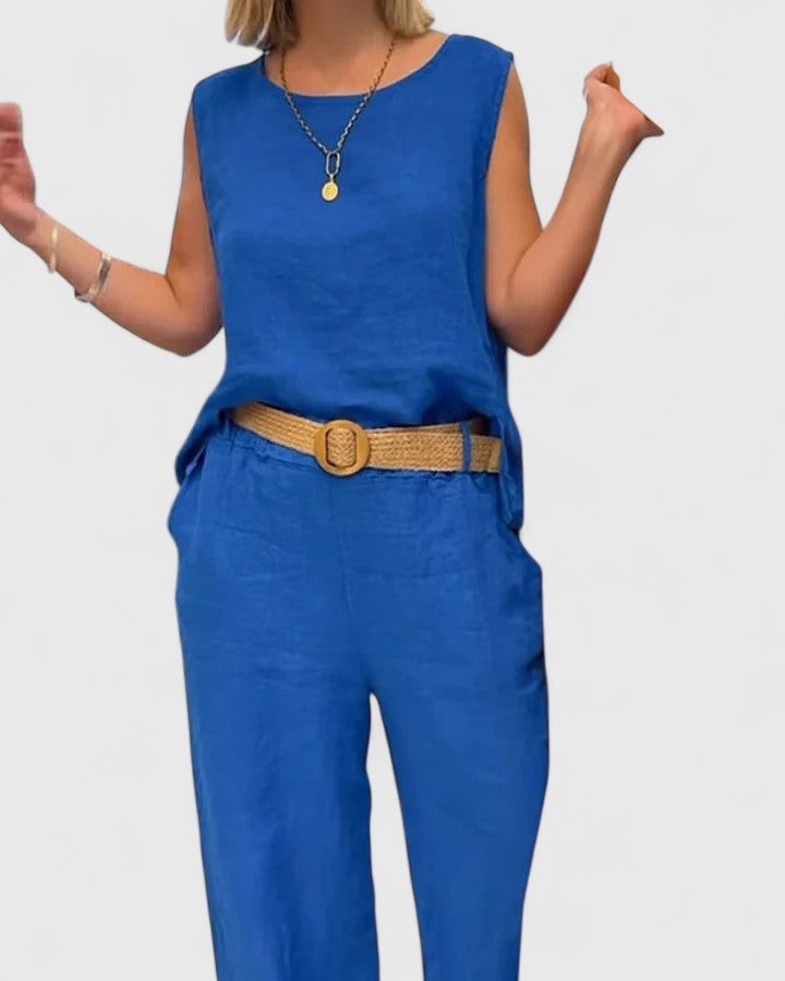 Lilah Women's Two-Piece Set | Chic Sleeveless Top & Wide-Leg Pants 3