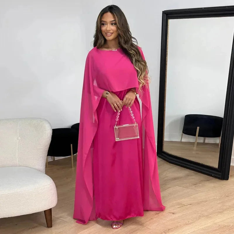 Lily Women's Maxi Dress | Elegant Cape Design, Formal Dresses, Plus Size Available 1