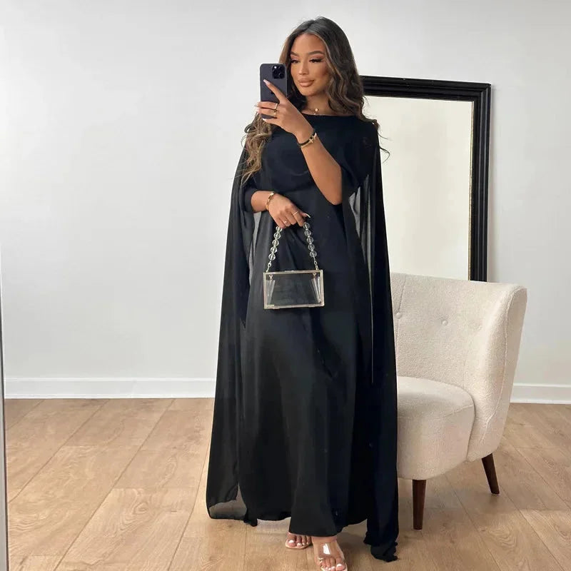 Lily Women's Maxi Dress | Elegant Cape Design, Formal Dresses, Plus Size Available 2