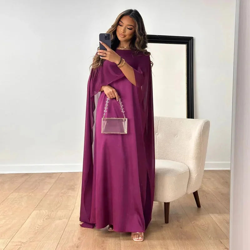Lily Women's Maxi Dress | Elegant Cape Design, Formal Dresses, Plus Size Available 3
