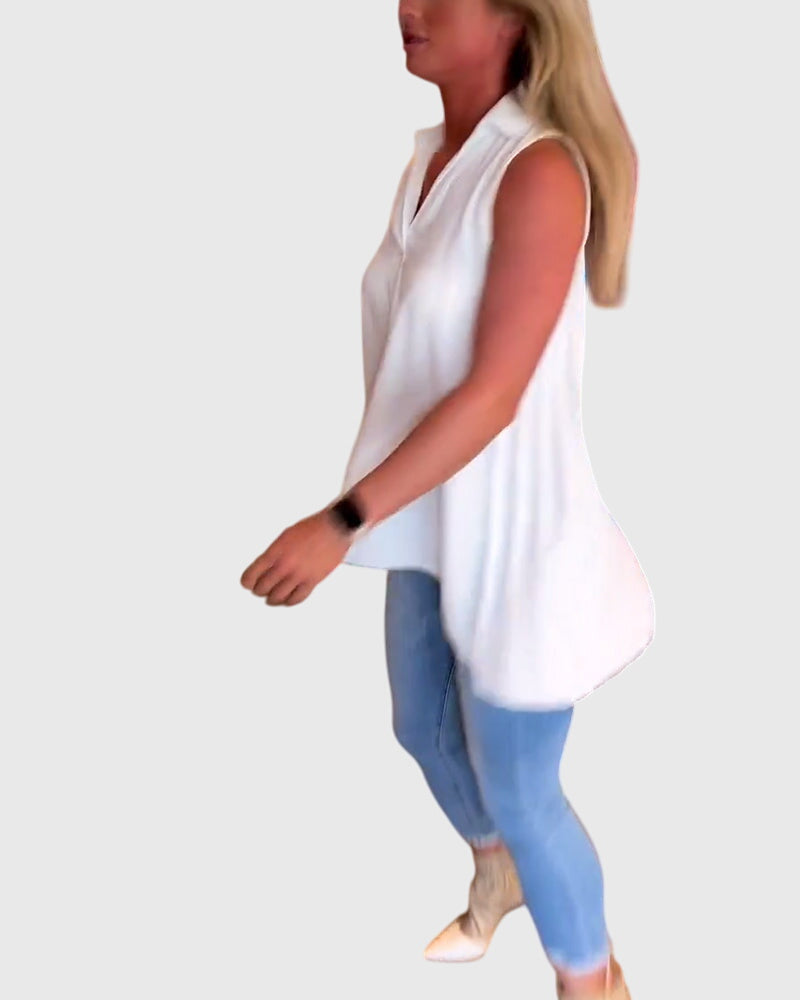 Lina Women's Tank Top | Lightweight Fabric, Elegant Ruffles 1