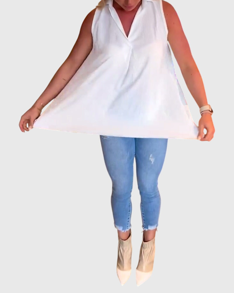 Lina Women's Tank Top | Lightweight Fabric, Elegant Ruffles 2