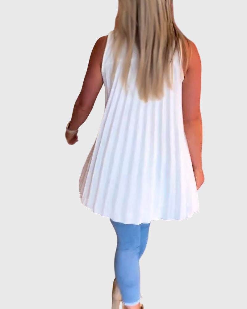 Lina Women's Tank Top | Lightweight Fabric, Elegant Ruffles 3