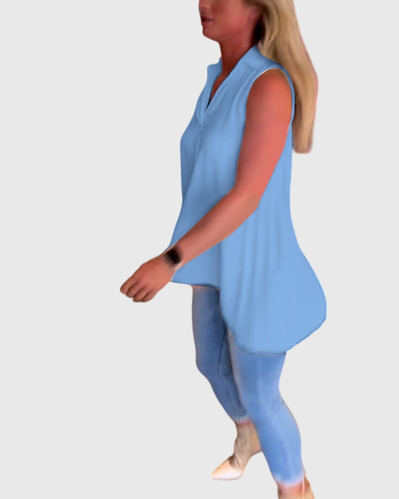 Lina Women's Tank Top | Lightweight Fabric, Elegant Ruffles 7