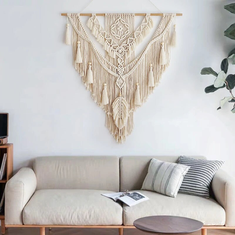 Liora Décoration Murale | Macramé Bohème Scandinave, Fait Main pour Salon 0