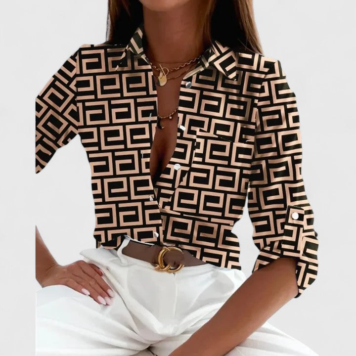 Lisette Women's Blouse | Lightweight Long Sleeve, Chic Printed Design 0