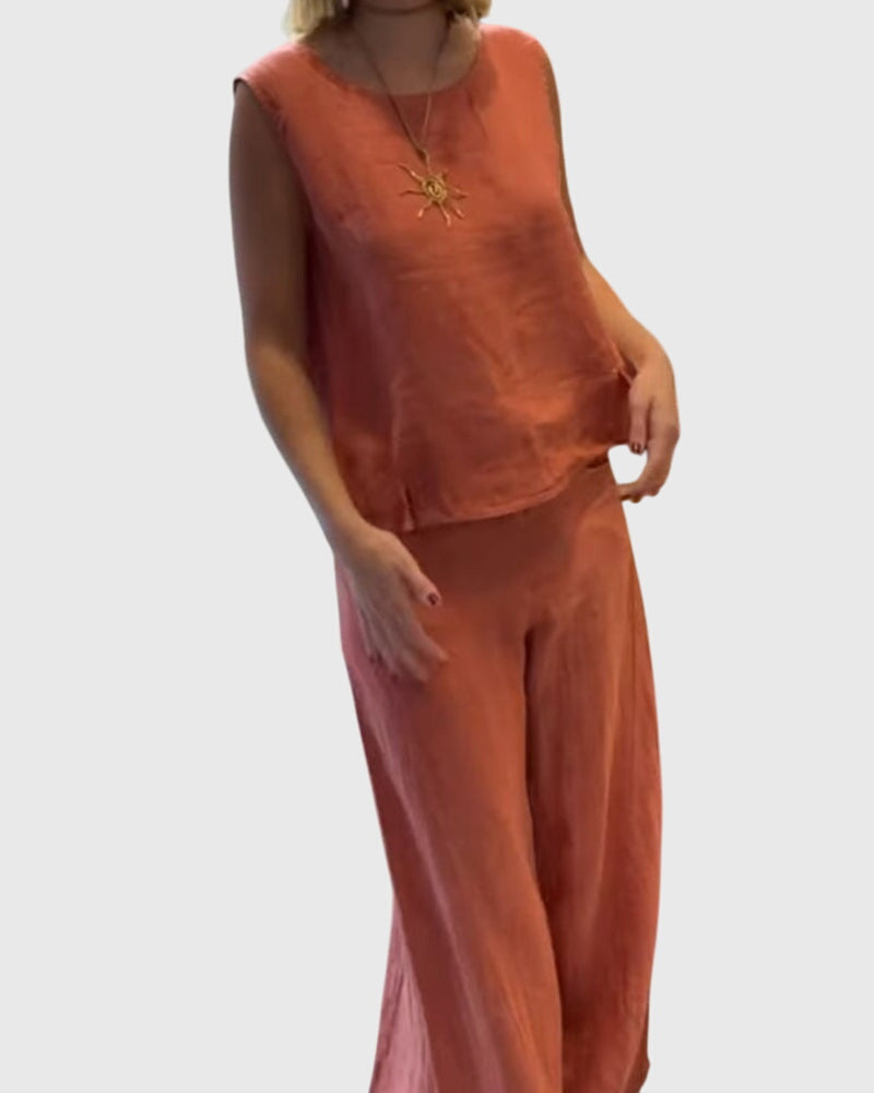 Lively Women's Two Piece Set | Flowy Design with Matching Belt, Casual Comfort 1