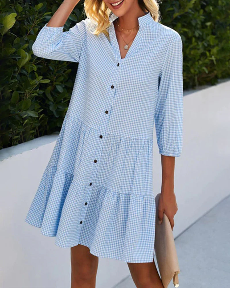 Lorraine Women's Dress | Classic Check Summer Style, Relaxed Fit 0