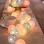 Luna Guirlande Lumineuse | Boules en Coton, Multicolore, Sans Fil 1