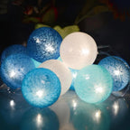 Luna Guirlande Lumineuse | Boules en Coton, Multicolore, Sans Fil 10