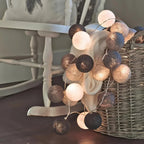 Luna Guirlande Lumineuse | Boules en Coton, Multicolore, Sans Fil 14