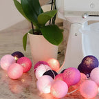 Luna Guirlande Lumineuse | Boules en Coton, Multicolore, Sans Fil 15
