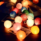 Luna Guirlande Lumineuse | Boules en Coton, Multicolore, Sans Fil 16